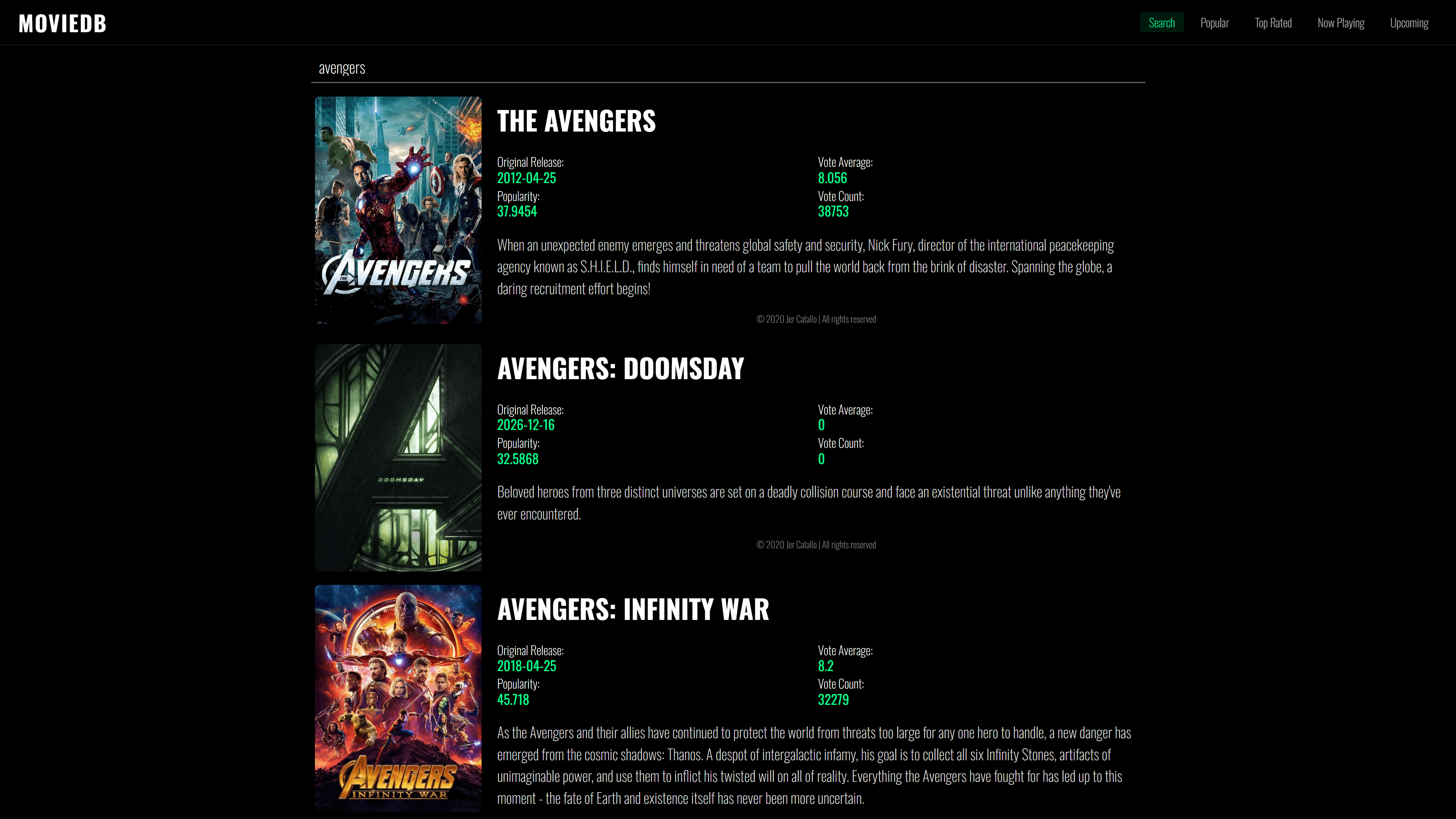 Movie Search Engine Site